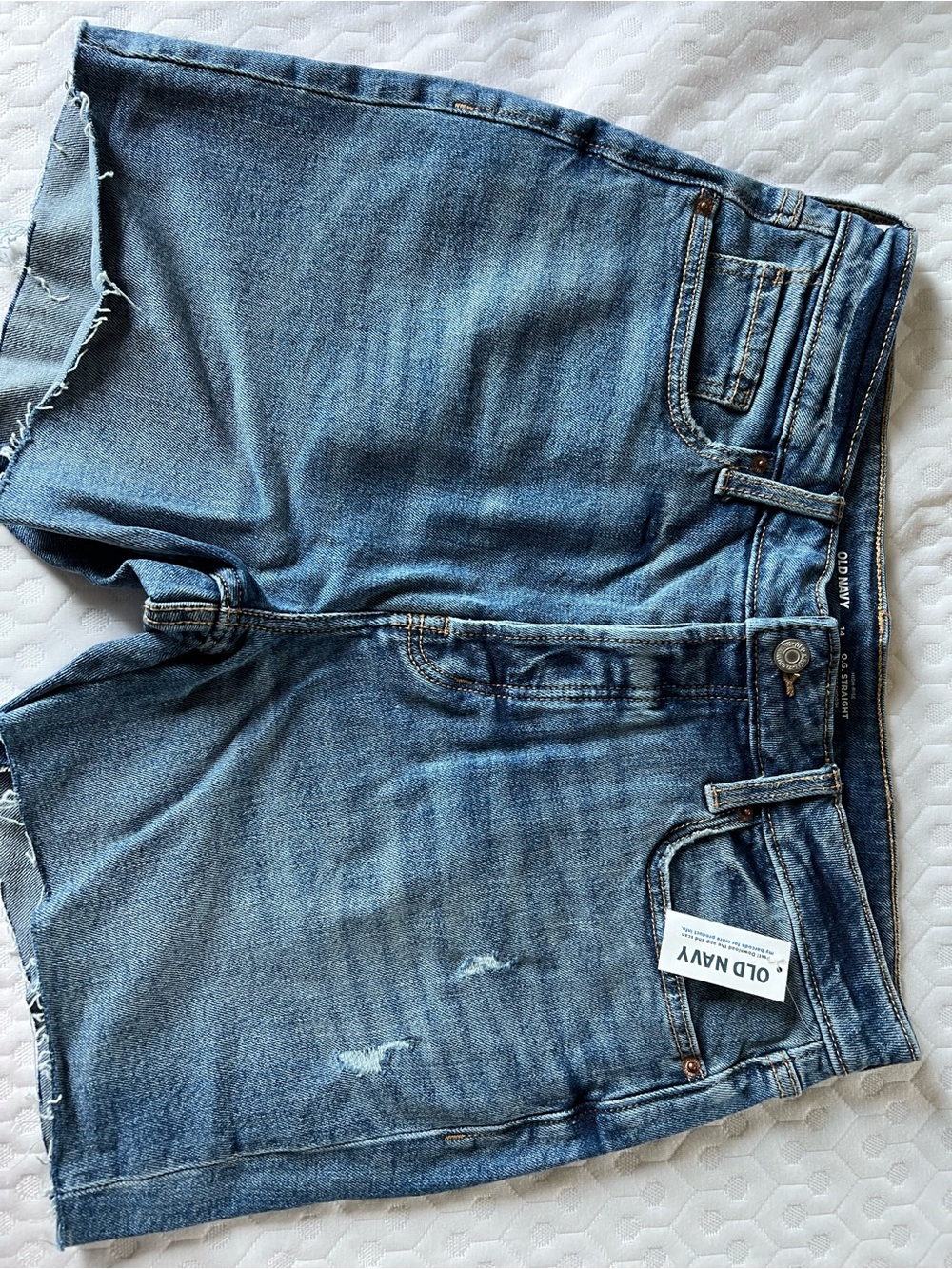 Old Navy Medium Blue Distressed Denim Cutoff Shorts